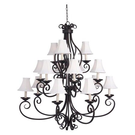 Maxim Fifteen Light Oil Rubbed Bronze Up Chandelier 12219OI/SHD123